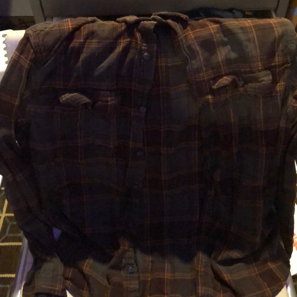 Dark green yellow and beige flannel.